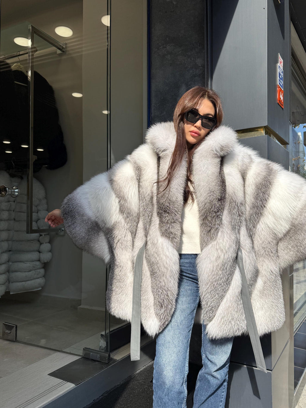 Women’s White Arctic Fox Fur Jacket - Luxury Fur Winter Coat