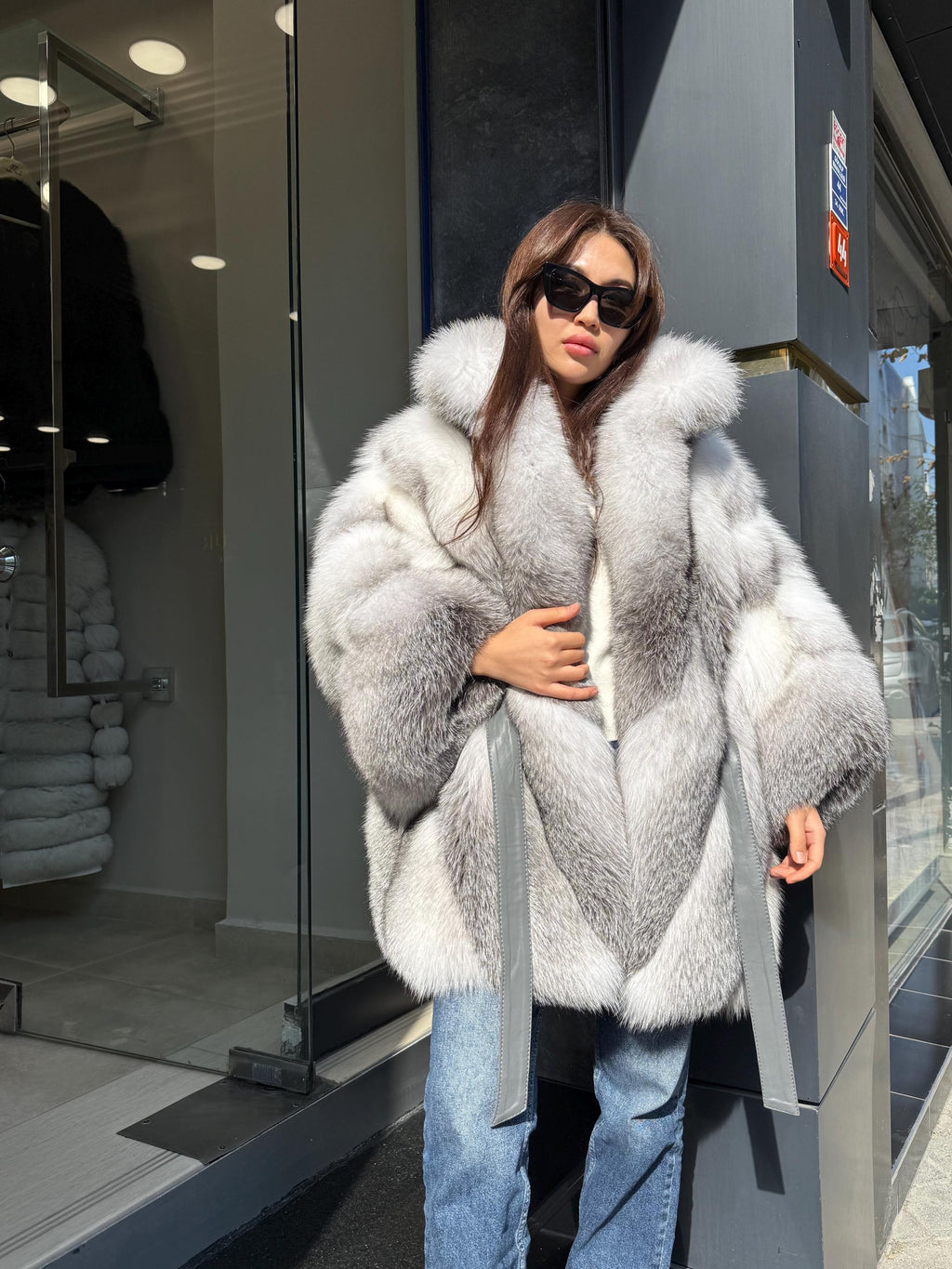 Women’s White Arctic Fox Fur Jacket - Luxury Fur Winter Coat