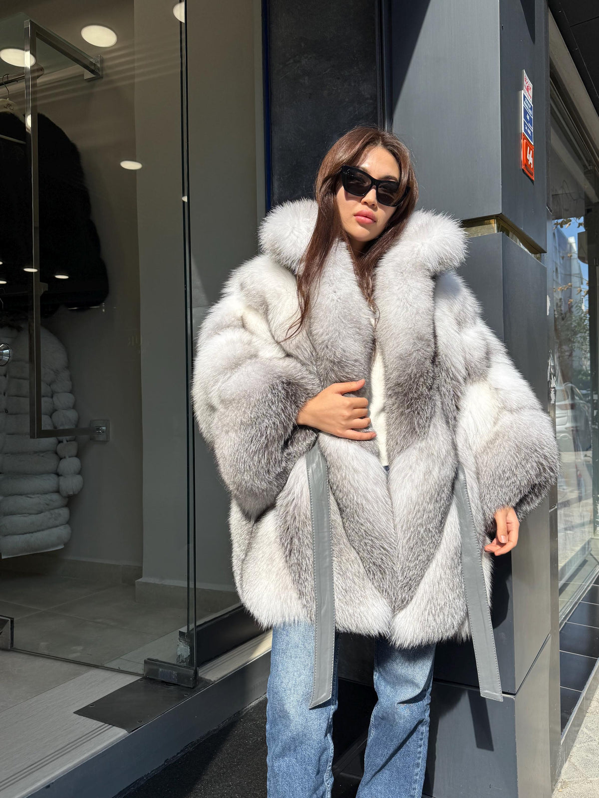 Women’s White Arctic Fox Fur Jacket - Luxury Fur Winter Coat