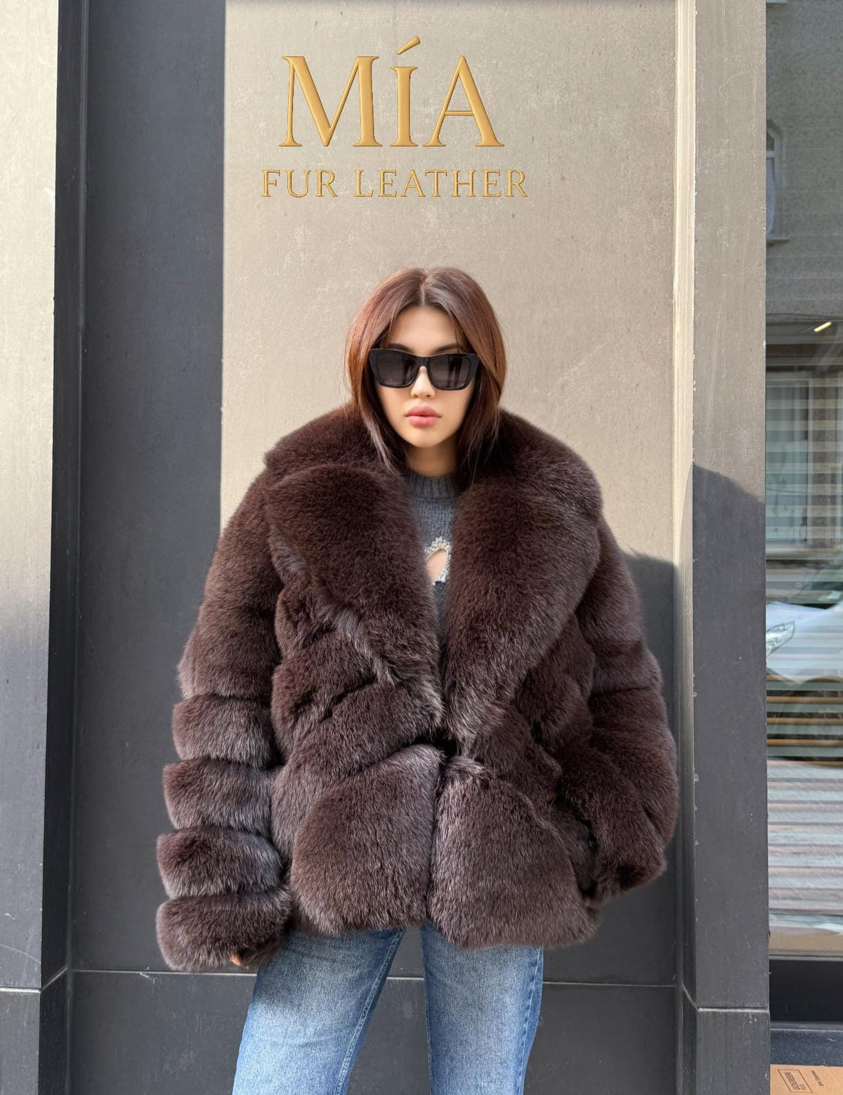 Brown Fox Fur Jacket: Women’s Short Fox Fur Coat. Chocolate Brown Fox Fur Jacket. Fox Fur Jacket