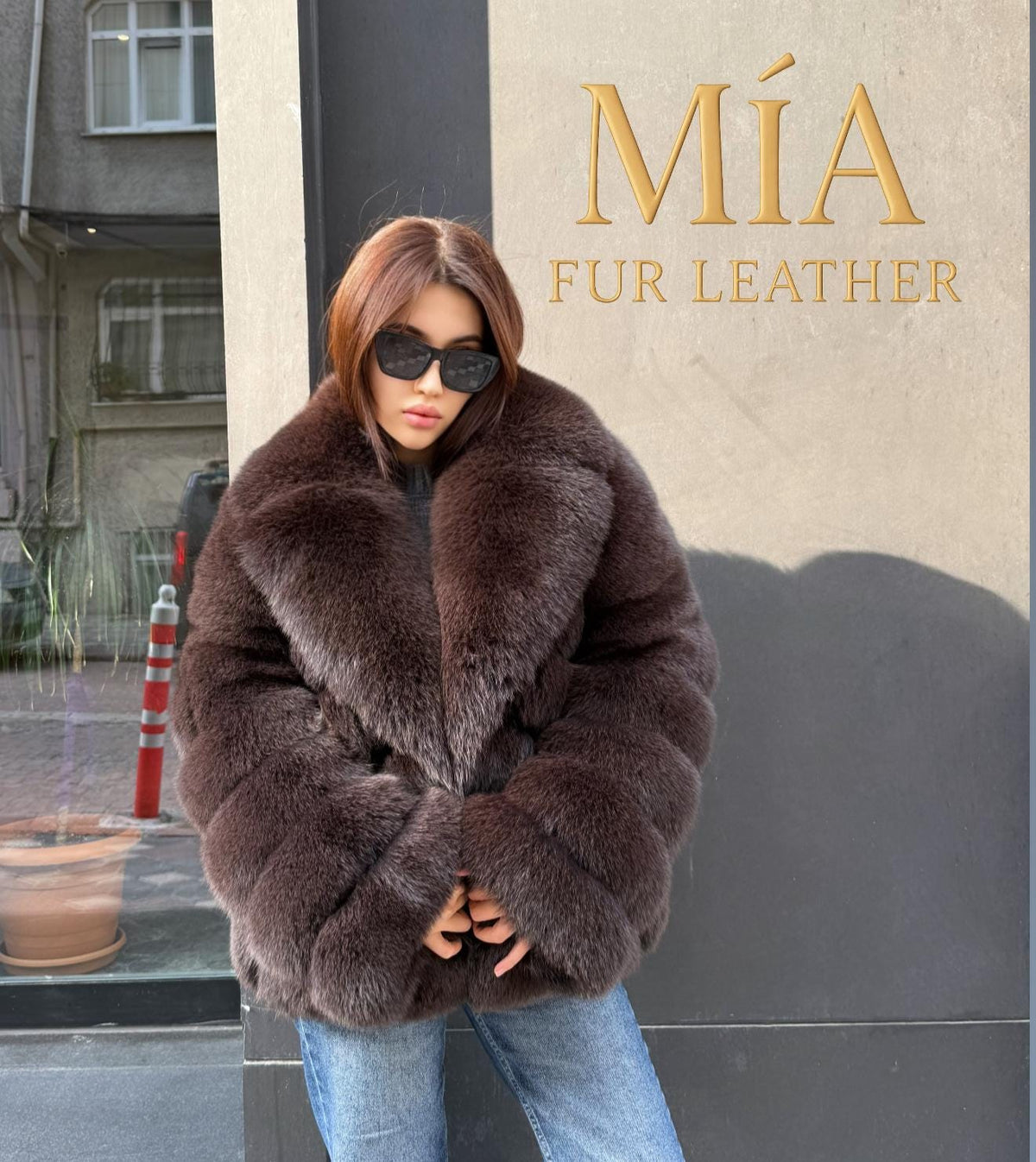 Brown Fox Fur Jacket: Women’s Short Fox Fur Coat. Chocolate Brown Fox Fur Jacket. Fox Fur Jacket