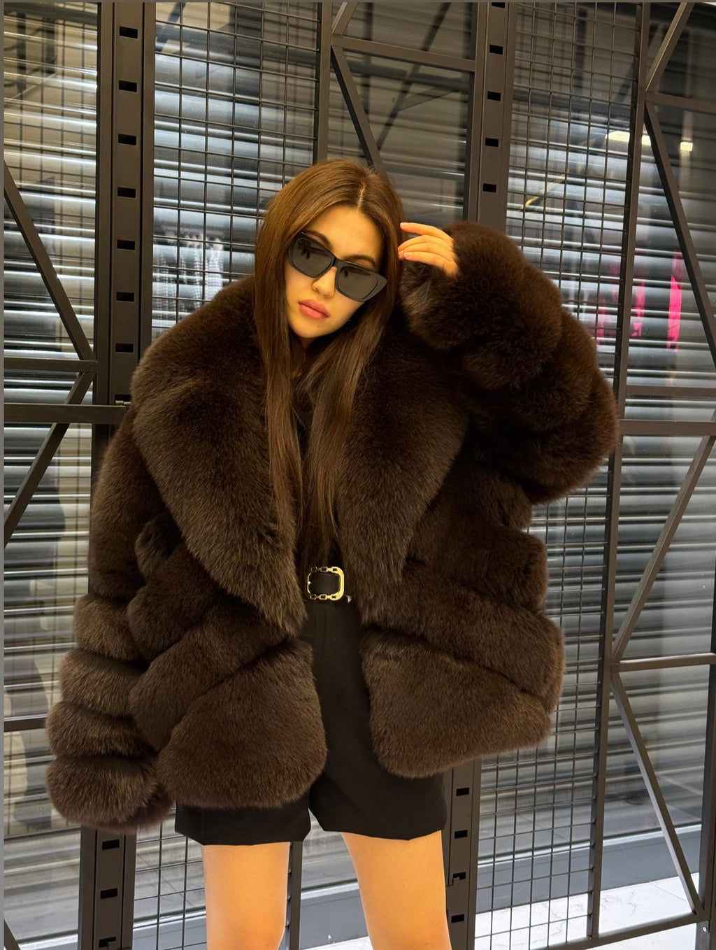 Brown Fox Fur Jacket: Women’s Short Fox Fur Coat. Chocolate Brown Fox Fur Jacket. Fox Fur Jacket