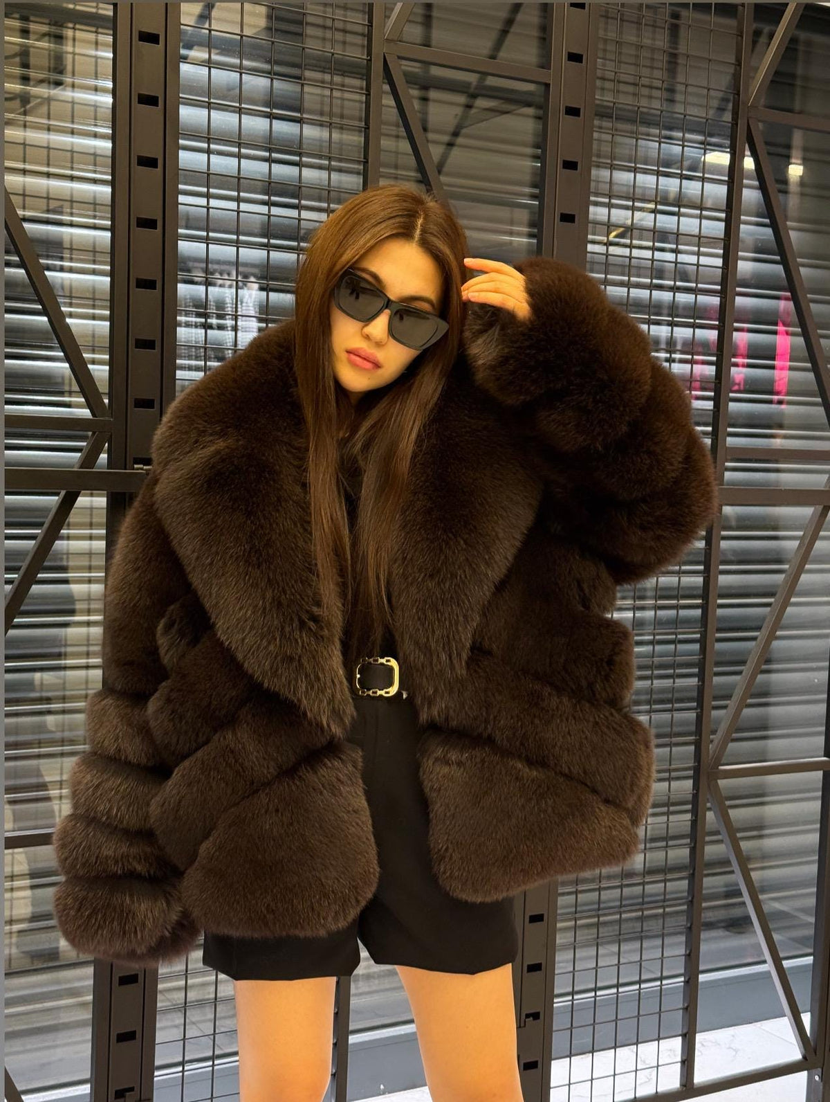Brown Fox Fur Jacket: Women’s Short Fox Fur Coat. Chocolate Brown Fox Fur Jacket. Fox Fur Jacket