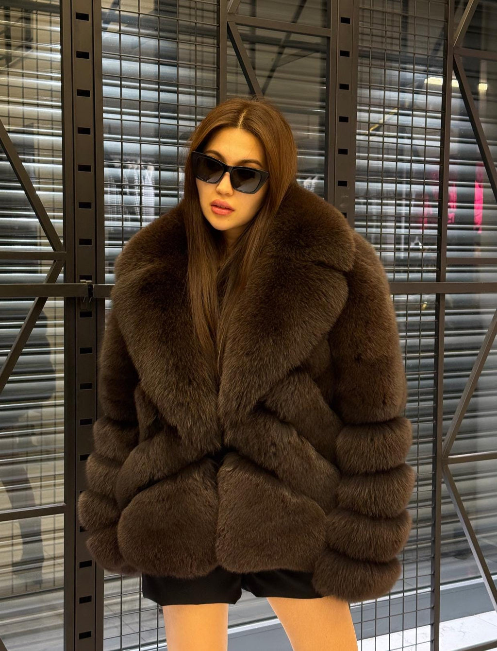 Brown Fox Fur Jacket: Women’s Short Fox Fur Coat. Chocolate Brown Fox Fur Jacket. Fox Fur Jacket