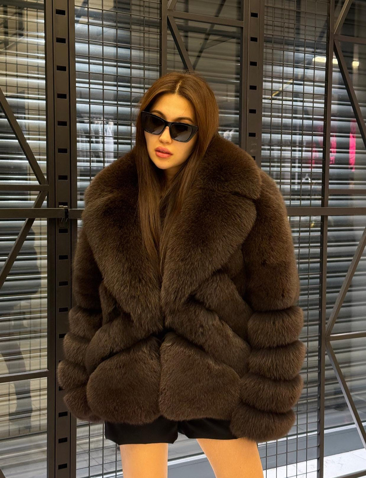 Brown Fox Fur Jacket: Women’s Short Fox Fur Coat. Chocolate Brown Fox Fur Jacket. Fox Fur Jacket