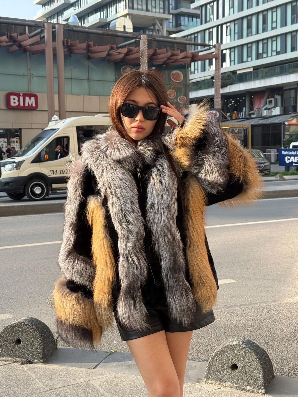 Gold-Silver Fox Fur Jacket, Women Frost Fox Fur Coat - Fox Fur Jacket - Premium Fox Fur