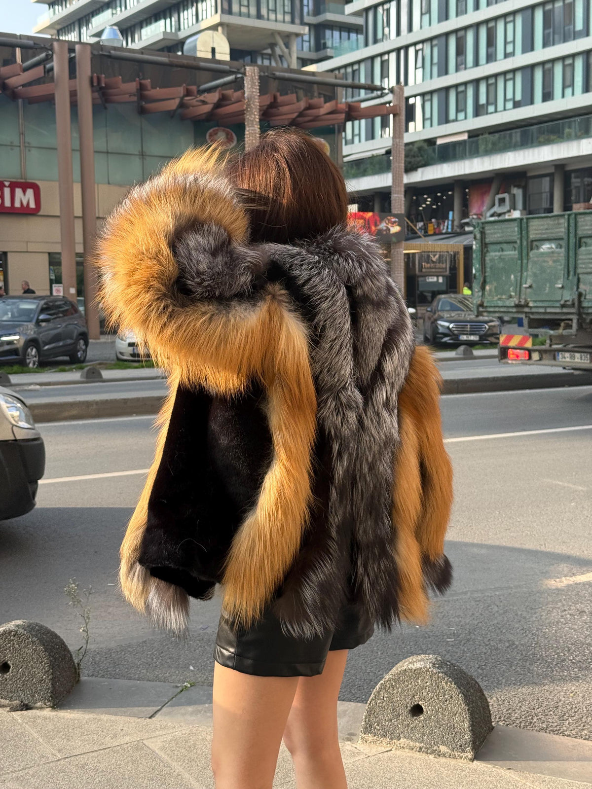 Gold-Silver Fox Fur Jacket, Women Frost Fox Fur Coat - Fox Fur Jacket - Premium Fox Fur