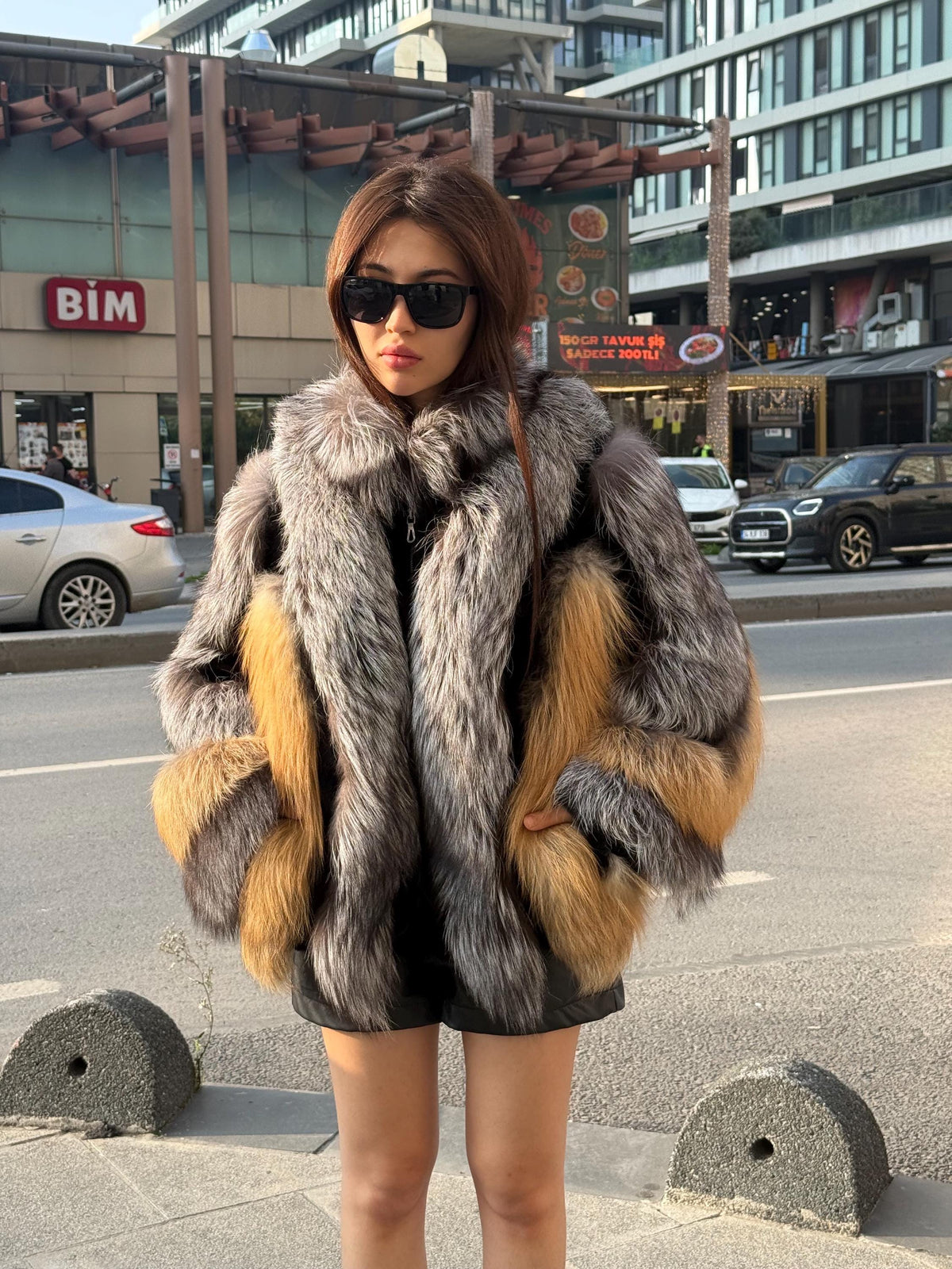 Gold-Silver Fox Fur Jacket, Women Frost Fox Fur Coat - Fox Fur Jacket - Premium Fox Fur