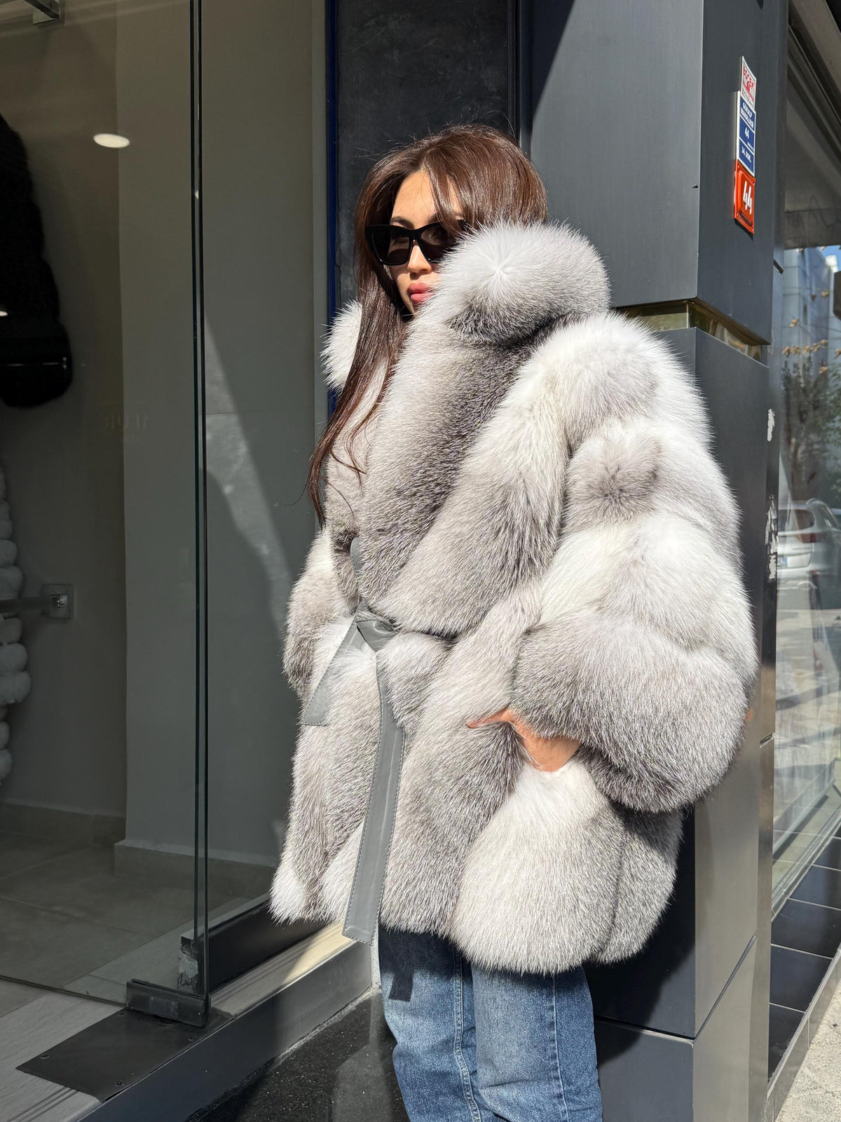Women’s White Arctic Fox Fur Jacket - Luxury Fur Winter Coat