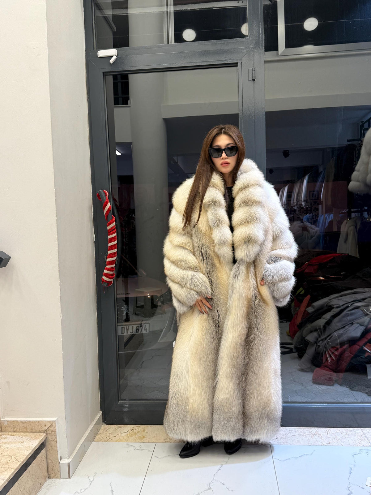 Luxury Long Gold Fox Fur Coat, Unisex Fox Fur Jacket, Men Fox Fur Coat,- Premium Women Fox Fur Jacket