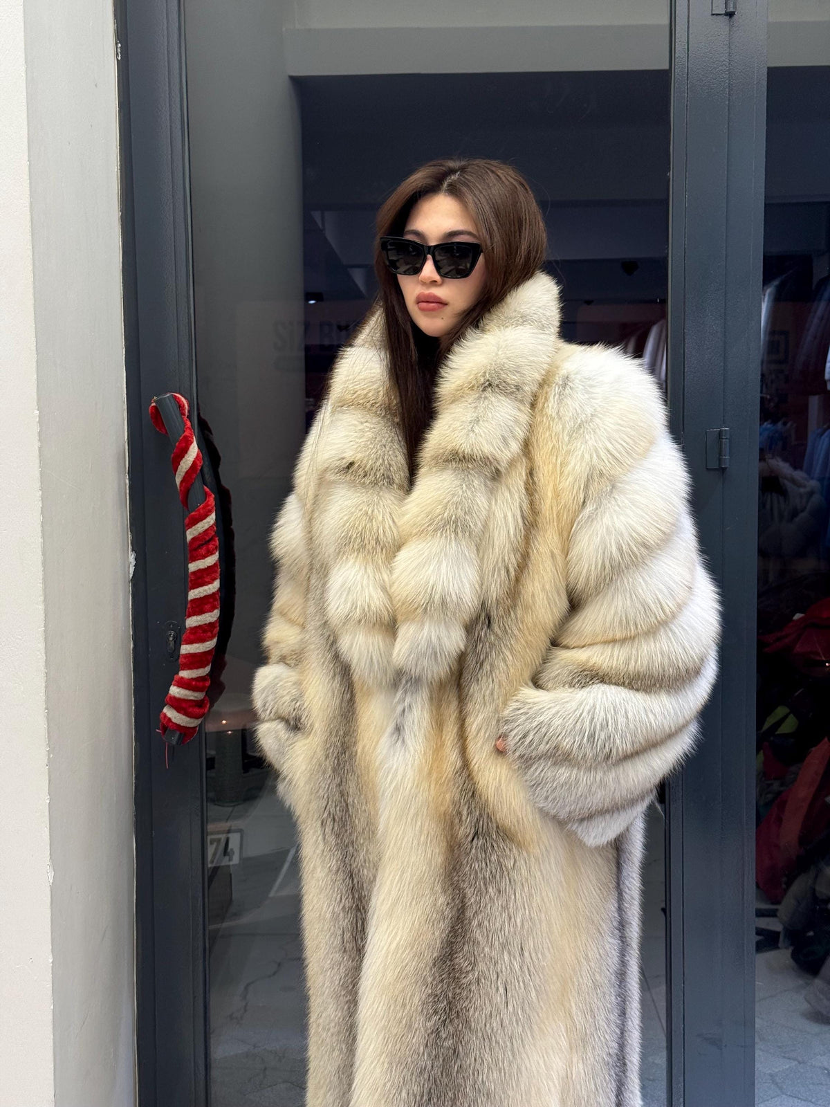 Luxury Long Gold Fox Fur Coat, Unisex Fox Fur Jacket, Men Fox Fur Coat,- Premium Women Fox Fur Jacket