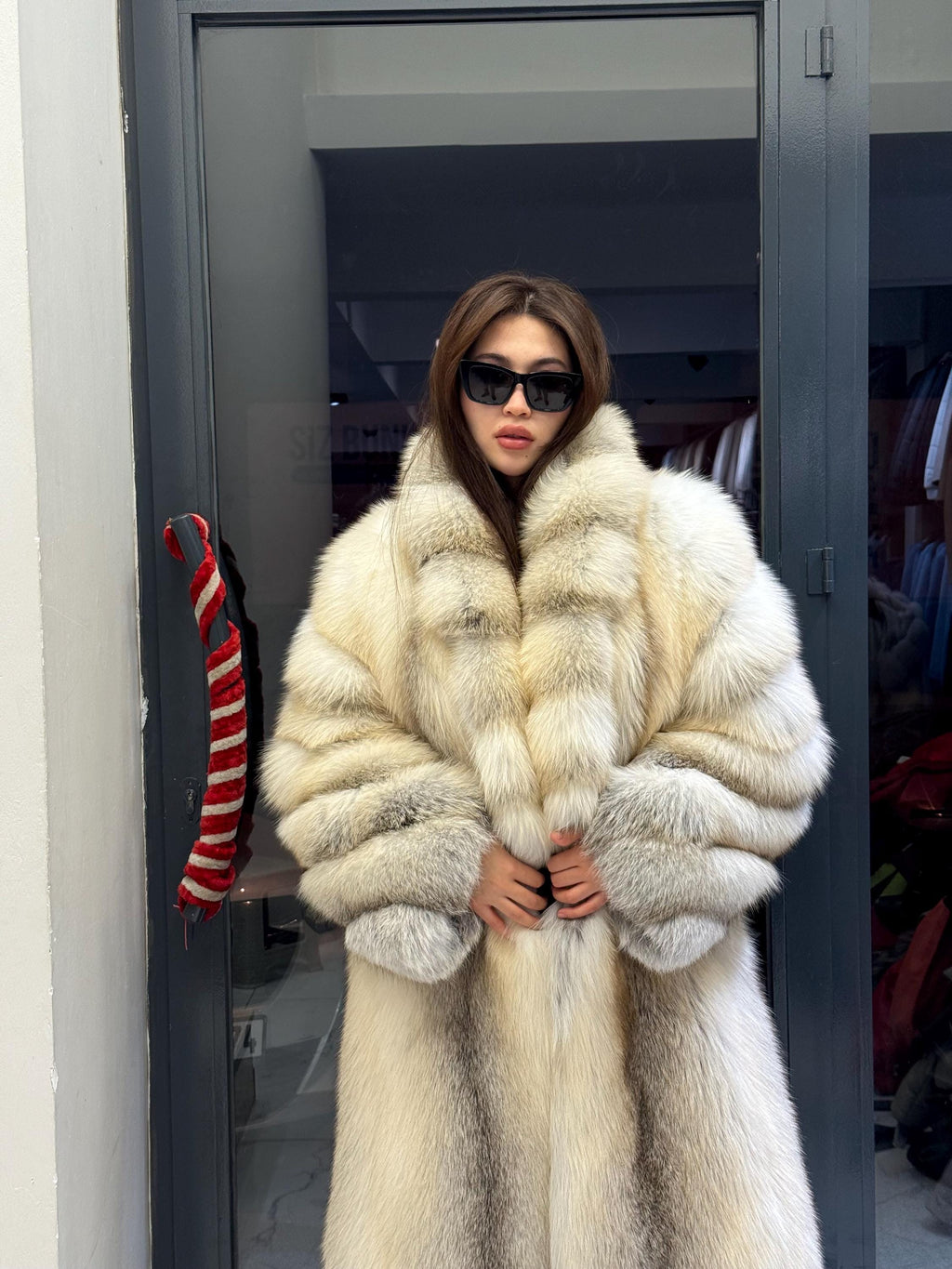 Luxury Long Gold Fox Fur Coat, Unisex Fox Fur Jacket, Men Fox Fur Coat,- Premium Women Fox Fur Jacket