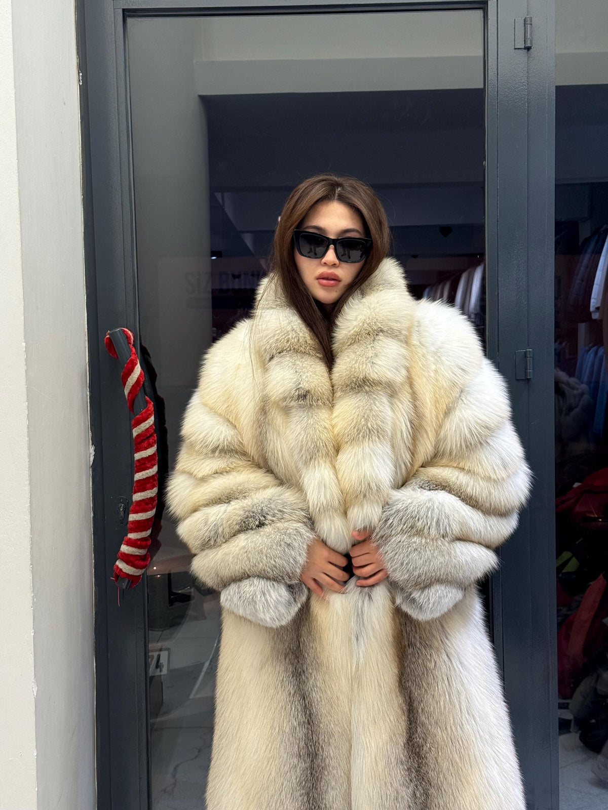 Luxury Long Gold Fox Fur Coat, Unisex Fox Fur Jacket, Men Fox Fur Coat,- Premium Women Fox Fur Jacket