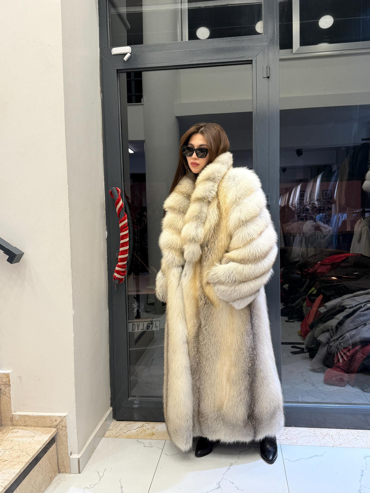 Luxury Long Gold Fox Fur Coat, Unisex Fox Fur Jacket, Men Fox Fur Coat,- Premium Women Fox Fur Jacket