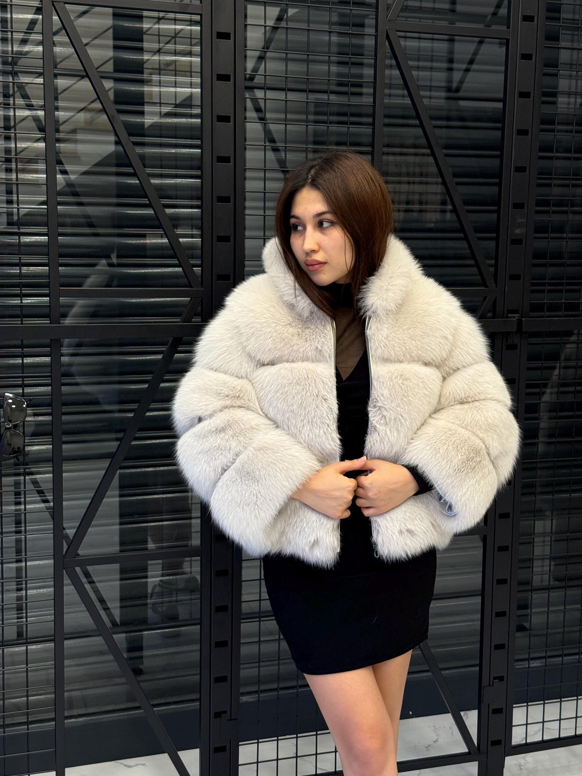 Beige Fox Fur Jacket, Women’s Cropped Fox Fur Coat , Short Fox Fur Jacket.. Fox Fur