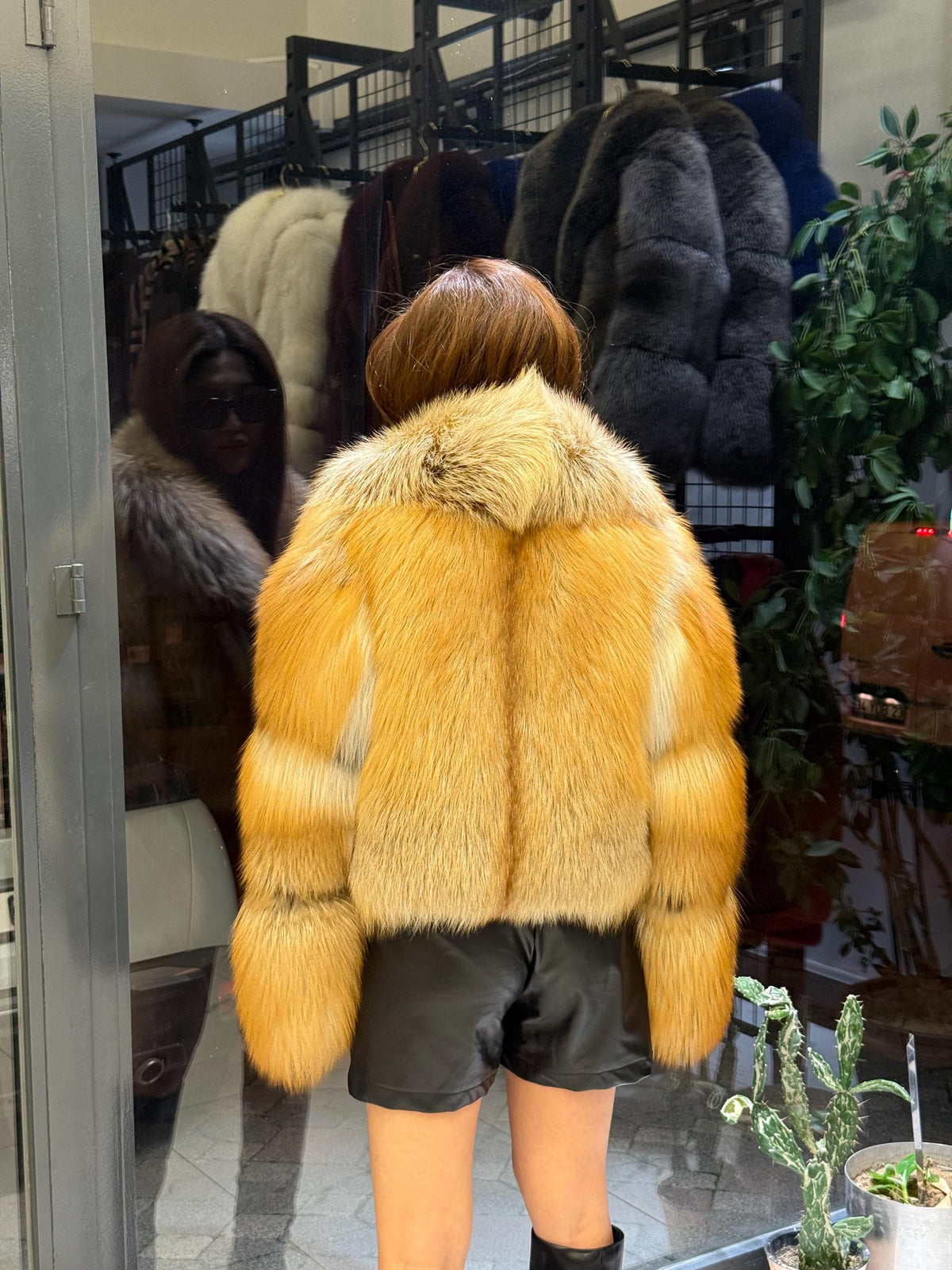 Gold Fox Fur Jacket, Women Fox Fur Coat,- Short Fox Fur Jacket.. Argentina Fox Fur_- Premium Fox Fur Jacket
