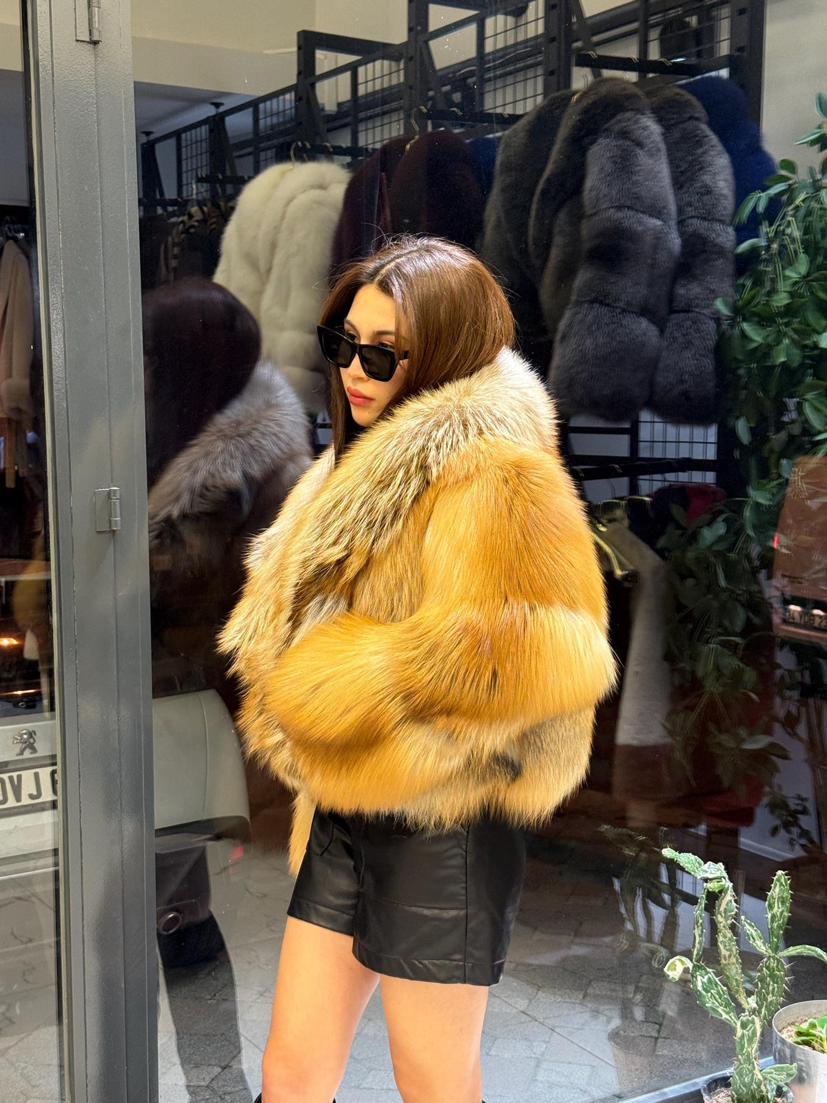 Gold Fox Fur Jacket, Women Fox Fur Coat,- Short Fox Fur Jacket.. Argentina Fox Fur_- Premium Fox Fur Jacket