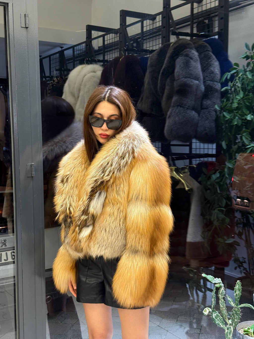 Gold Fox Fur Jacket, Women Fox Fur Coat,- Short Fox Fur Jacket.. Argentina Fox Fur_- Premium Fox Fur Jacket