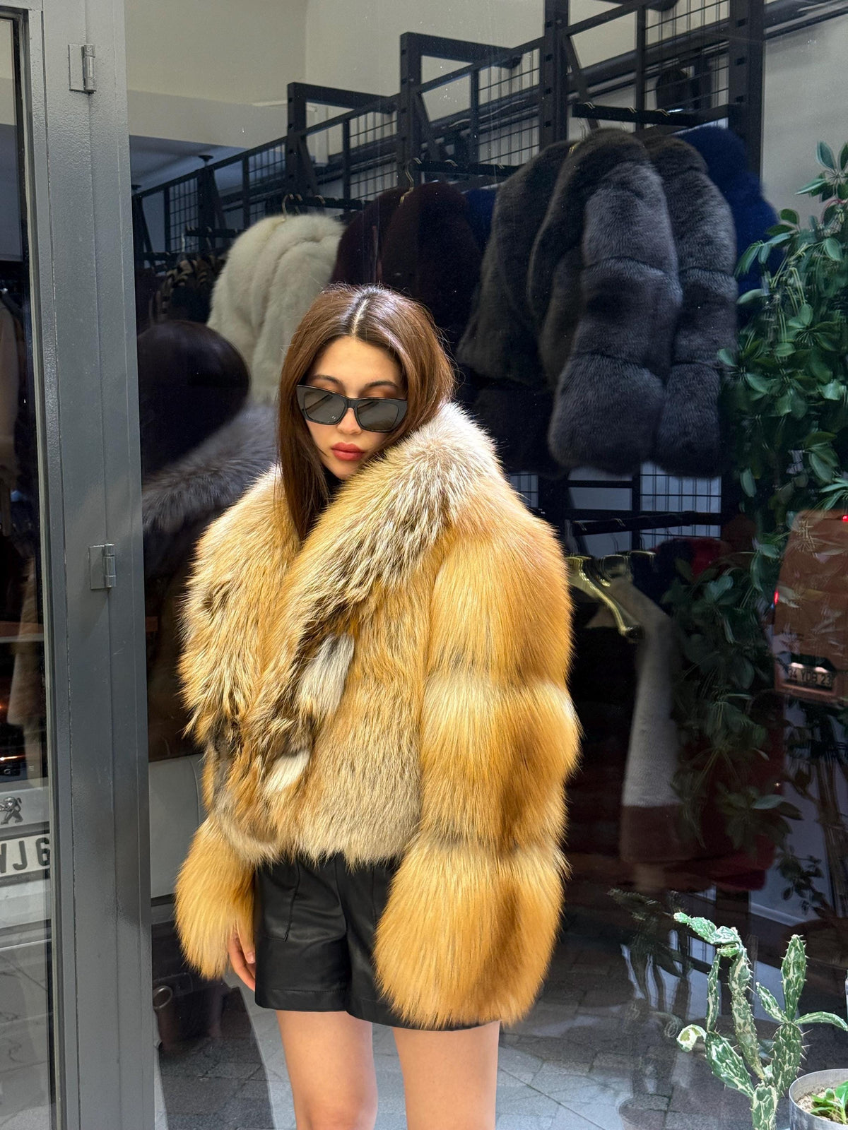 Gold Fox Fur Jacket, Women Fox Fur Coat,- Short Fox Fur Jacket.. Argentina Fox Fur_- Premium Fox Fur Jacket