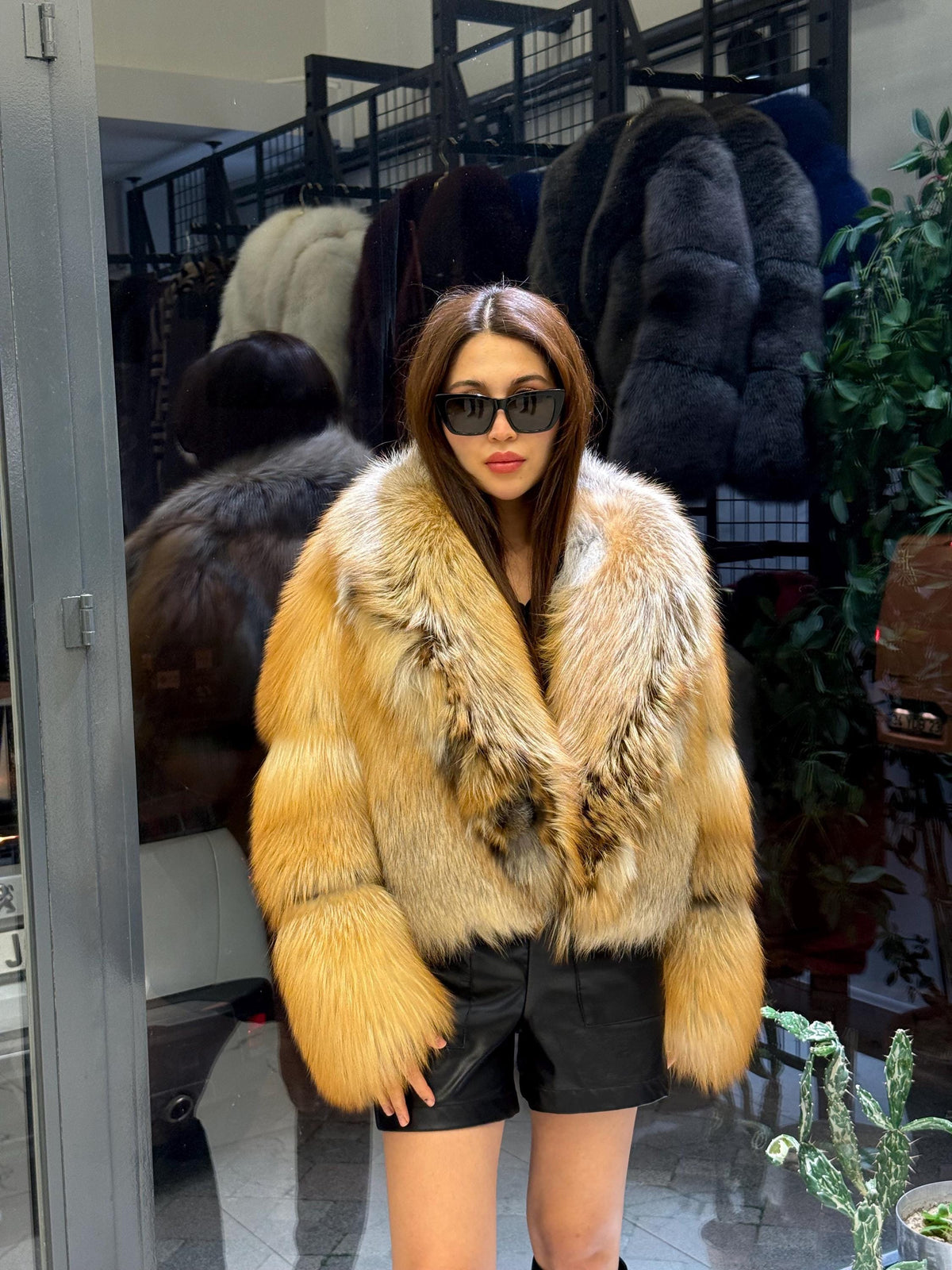 Gold Fox Fur Jacket, Women Fox Fur Coat,- Short Fox Fur Jacket.. Argentina Fox Fur_- Premium Fox Fur Jacket