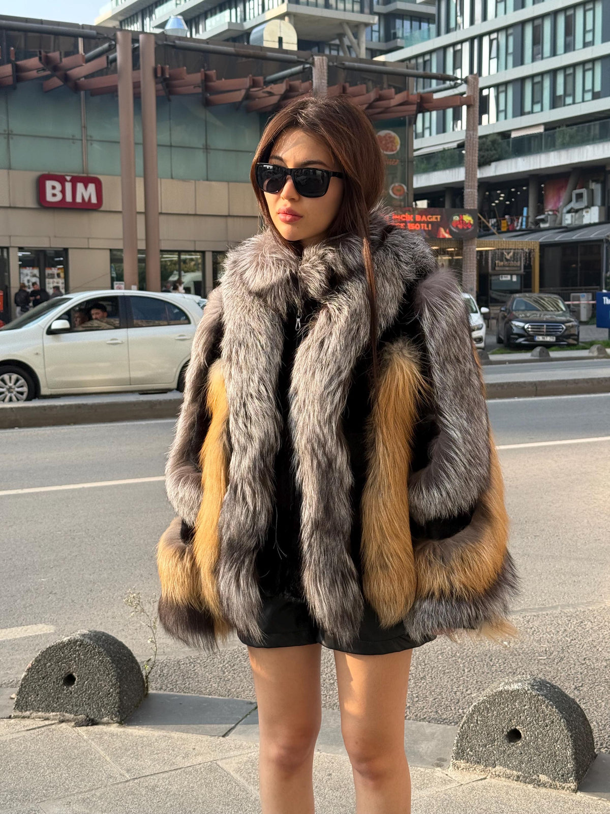 Gold-Silver Fox Fur Jacket, Women Frost Fox Fur Coat - Fox Fur Jacket - Premium Fox Fur
