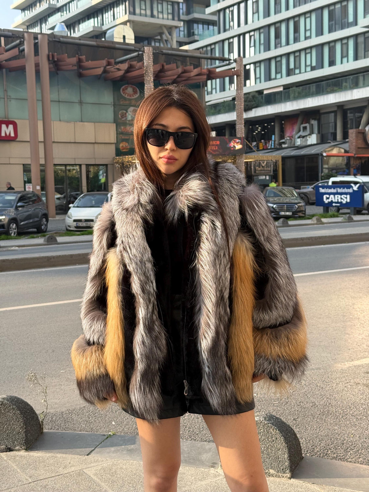 Gold-Silver Fox Fur Jacket, Women Frost Fox Fur Coat - Fox Fur Jacket - Premium Fox Fur