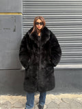 Long Black Fox Fur Coat, Unisex Fox Fur Jacket. Women Fox Fur Jacket, Men Fox Fur Coat