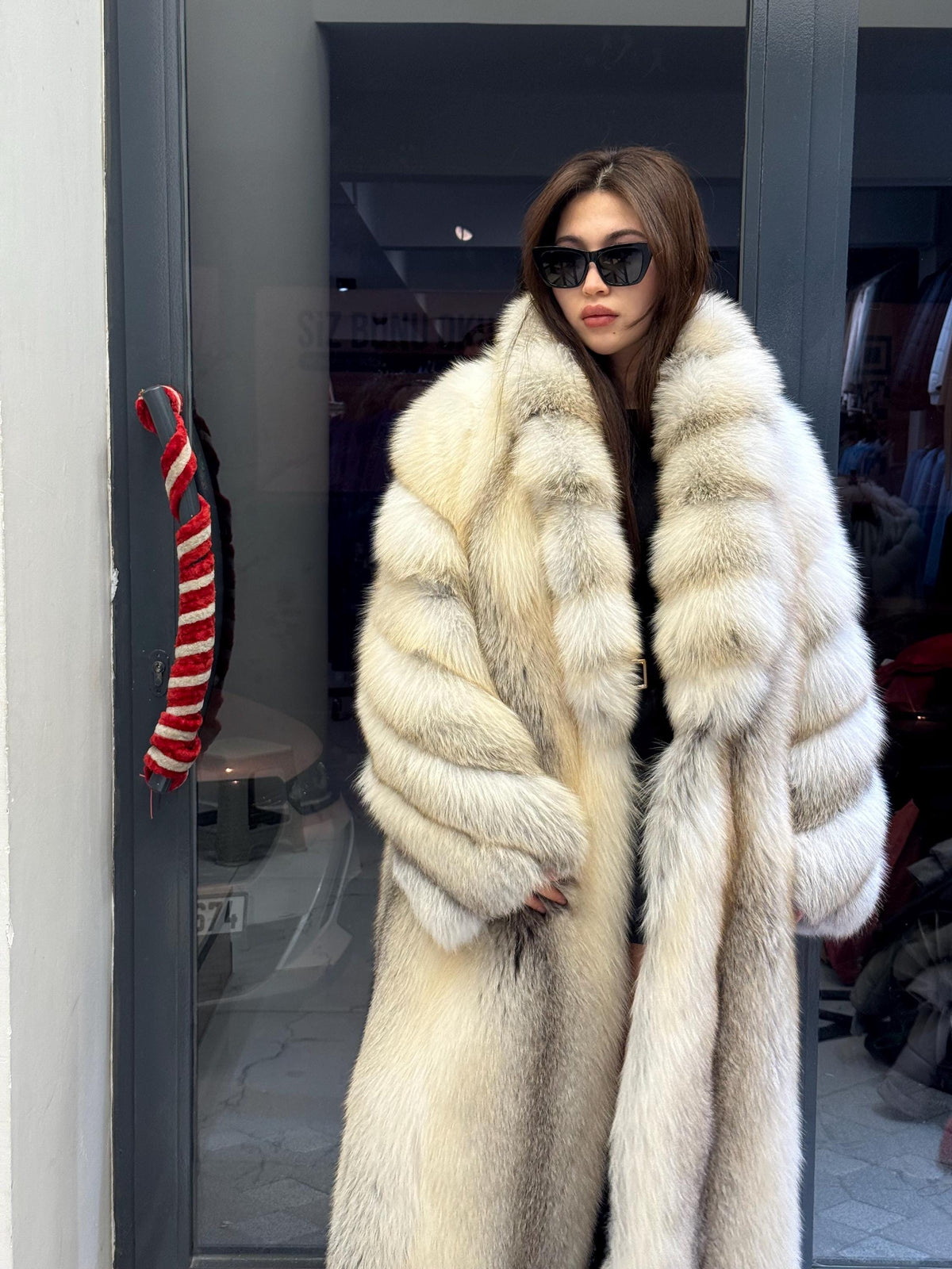 Luxury Long Gold Fox Fur Coat, Unisex Fox Fur Jacket, Men Fox Fur Coat,- Premium Women Fox Fur Jacket