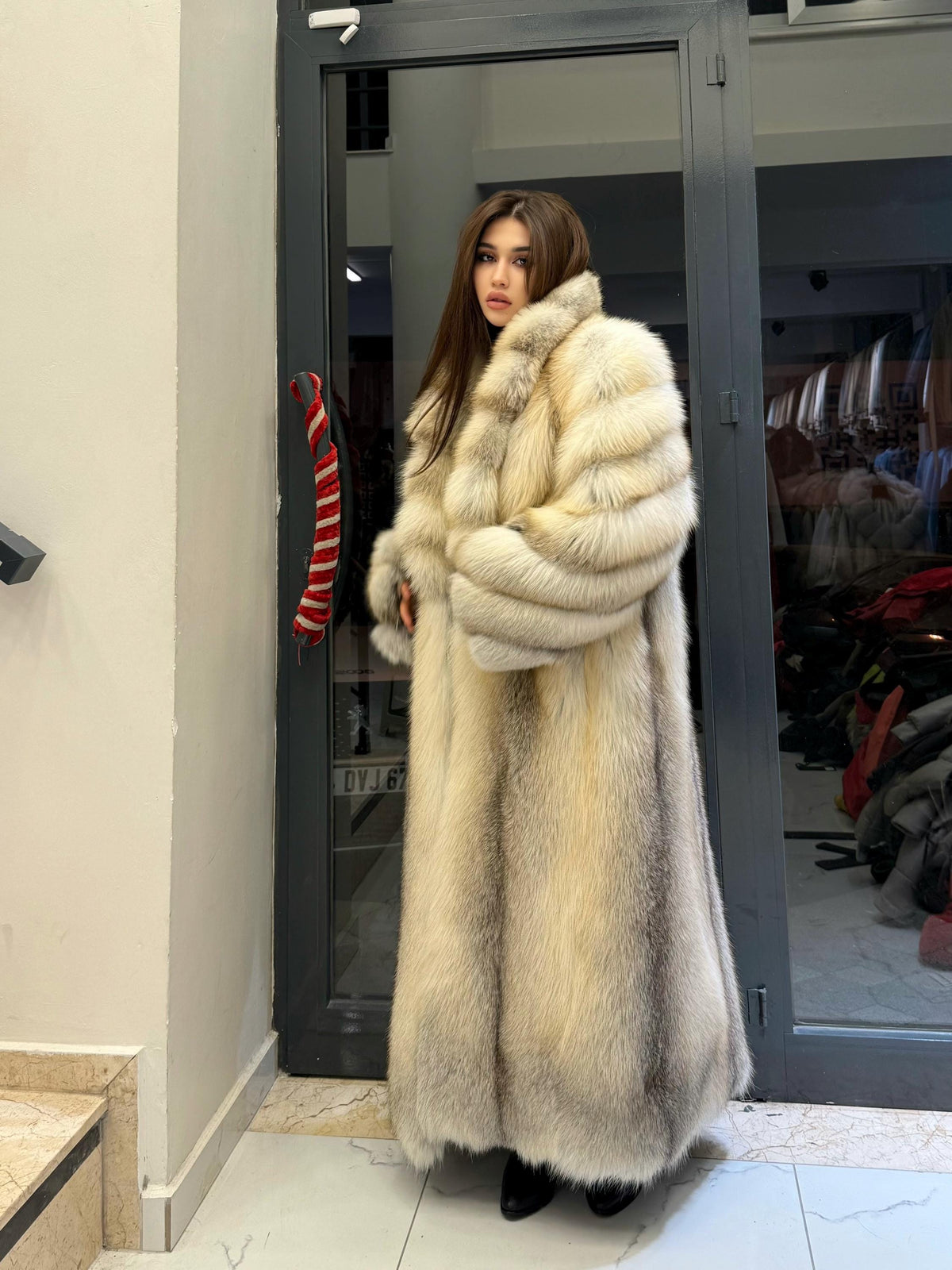 Luxury Long Gold Fox Fur Coat, Unisex Fox Fur Jacket, Men Fox Fur Coat,- Premium Women Fox Fur Jacket