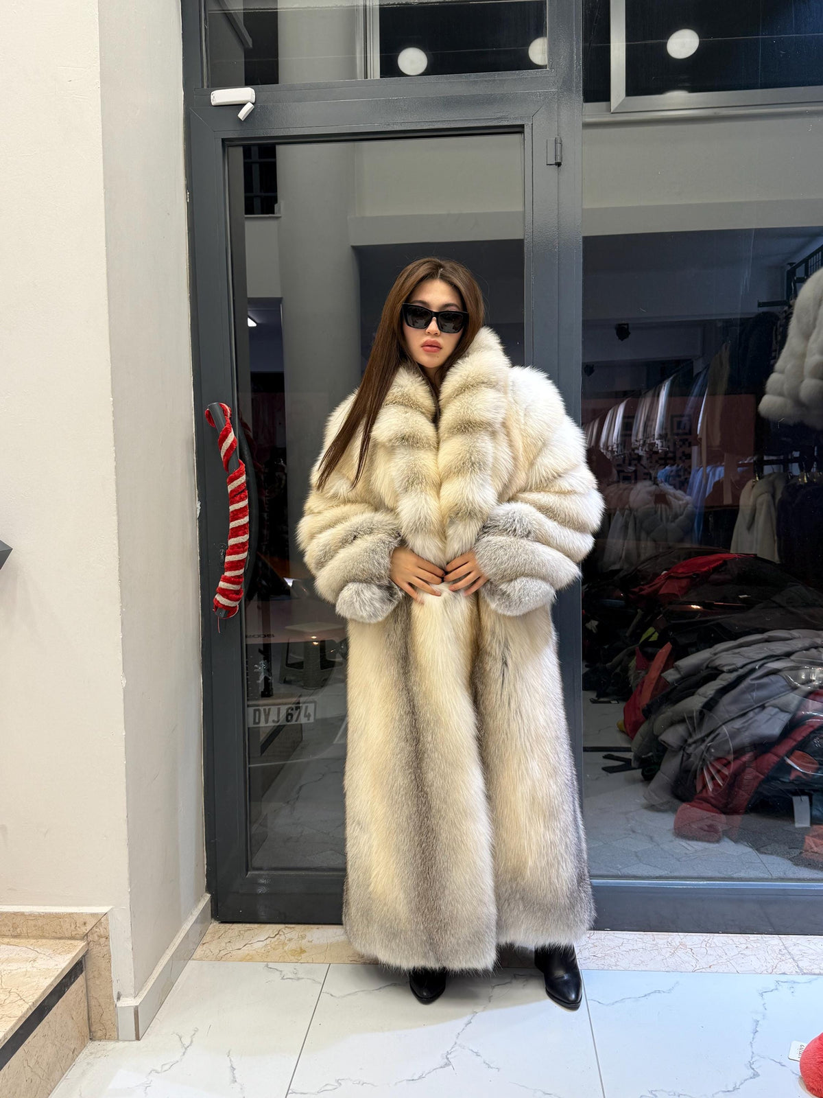 Luxury Long Gold Fox Fur Coat, Unisex Fox Fur Jacket, Men Fox Fur Coat,- Premium Women Fox Fur Jacket