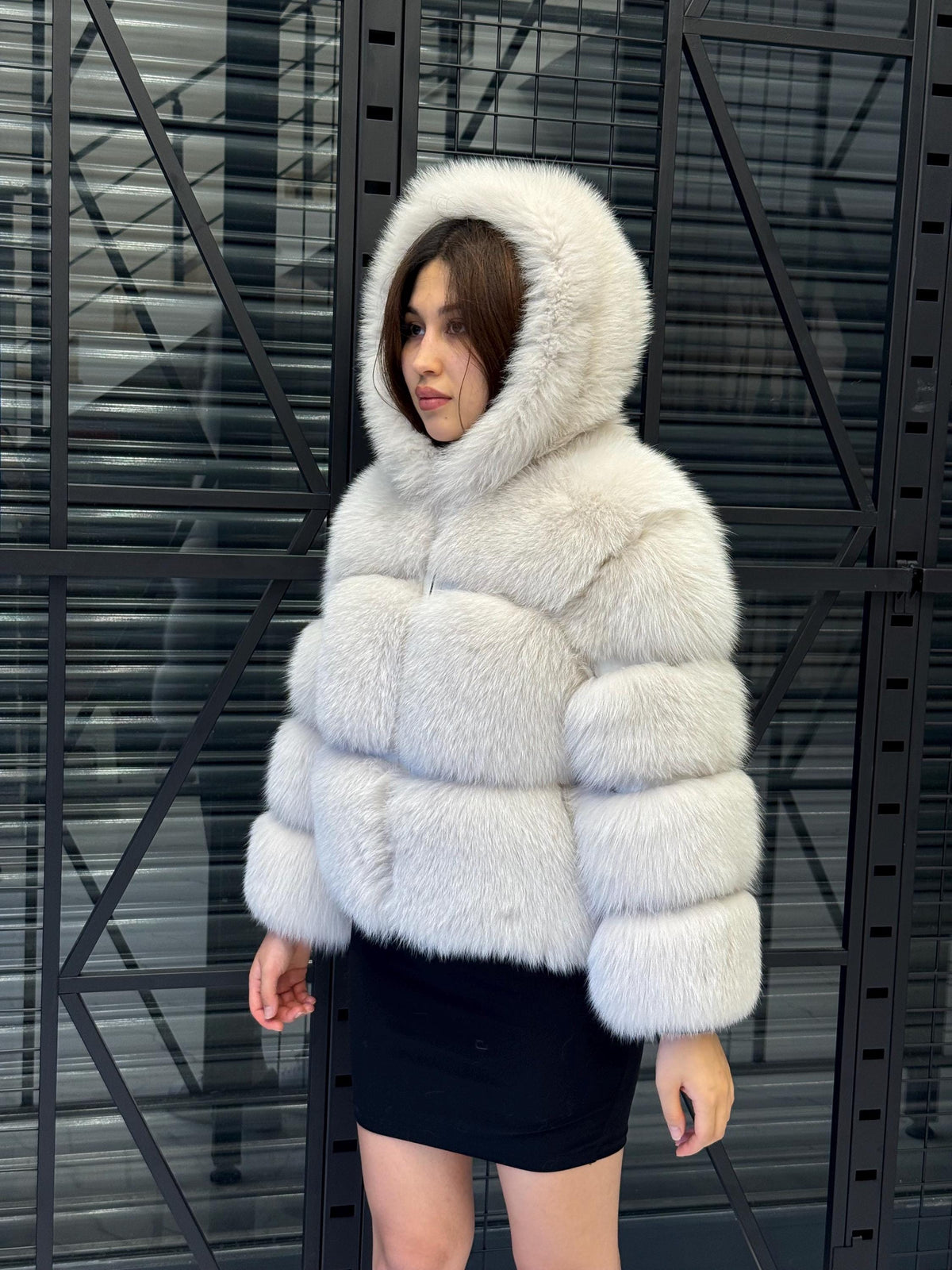 Beige Fox Fur Jacket, Women’s Cropped Fox Fur Coat , Short Fox Fur Jacket.. Fox Fur
