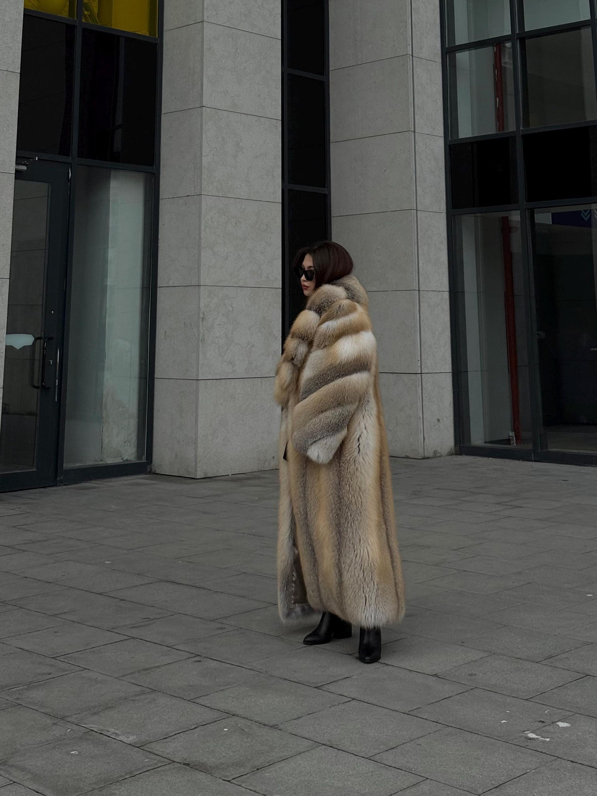 Long Gold Fox Fur Coat, Luxury Unisex Fox Fur Jacket, Golden Fox Fur Jacket, Premium Fox Fur Coat