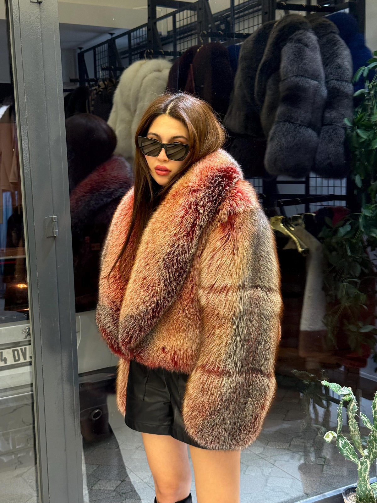 Red Fox Fur Jacket, Women Fox Fur Coat, Short Fox Fur Jacket, Limited Edition Premium Fox Fur Jacket.- Fox Fur
