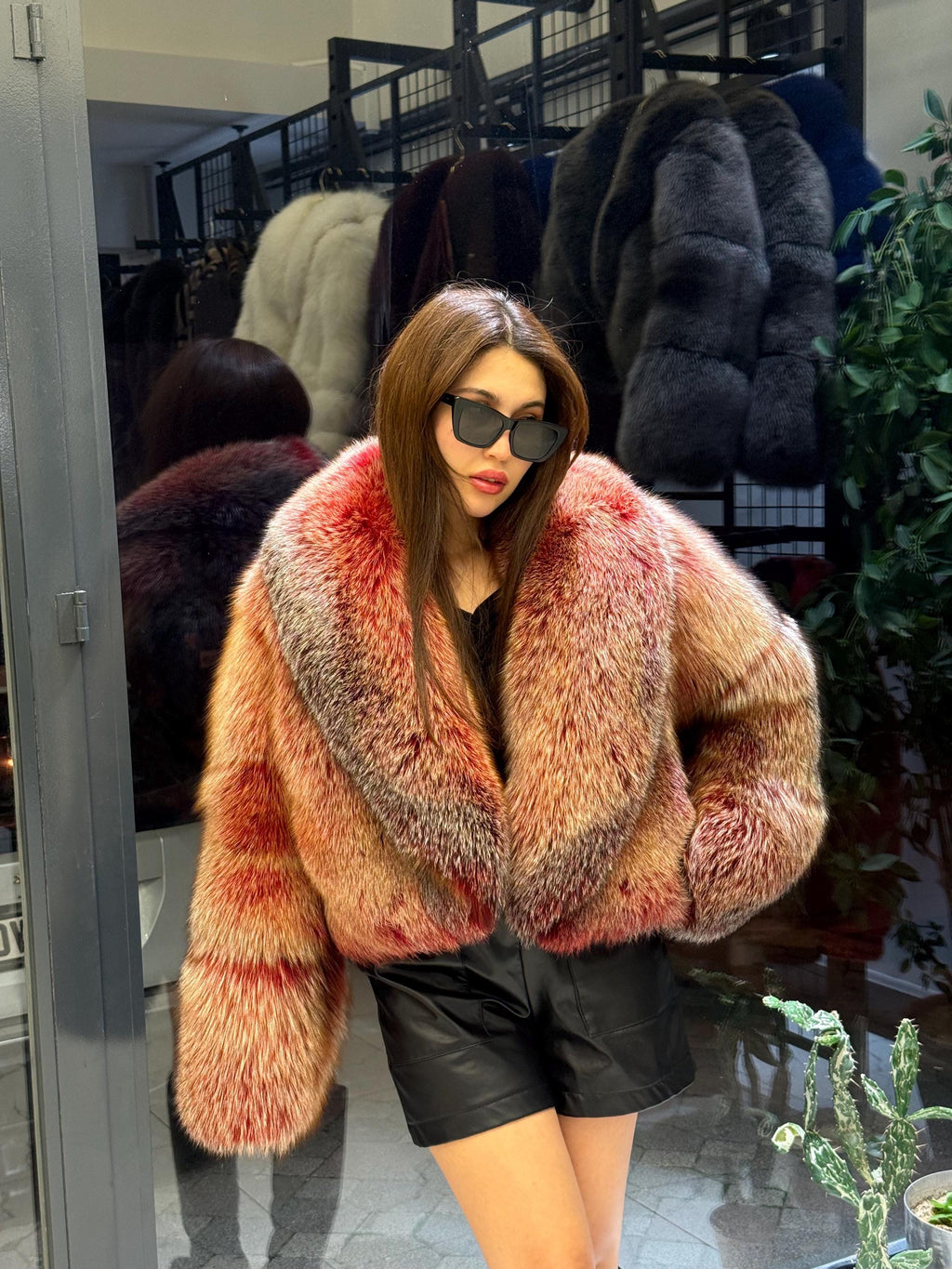 Red Fox Fur Jacket, Women Fox Fur Coat, Short Fox Fur Jacket, Limited Edition Premium Fox Fur Jacket.- Fox Fur