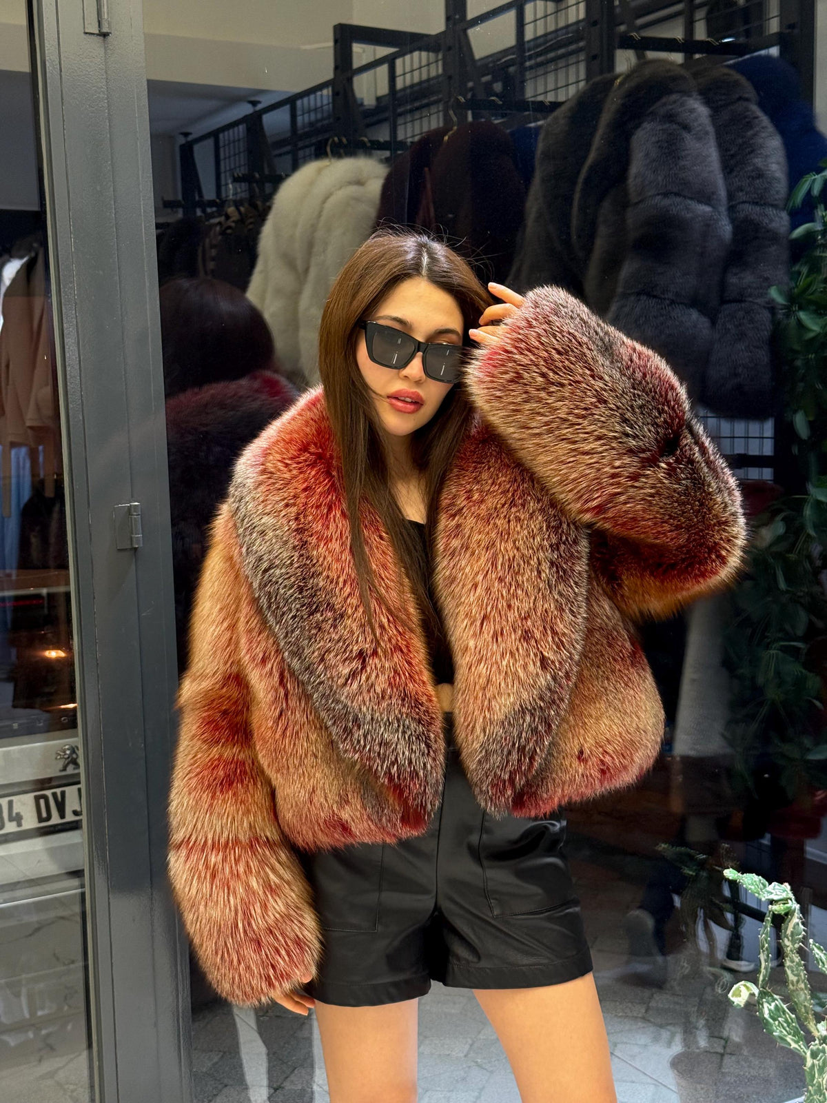 Red Fox Fur Jacket, Women Fox Fur Coat, Short Fox Fur Jacket, Limited Edition Premium Fox Fur Jacket.- Fox Fur