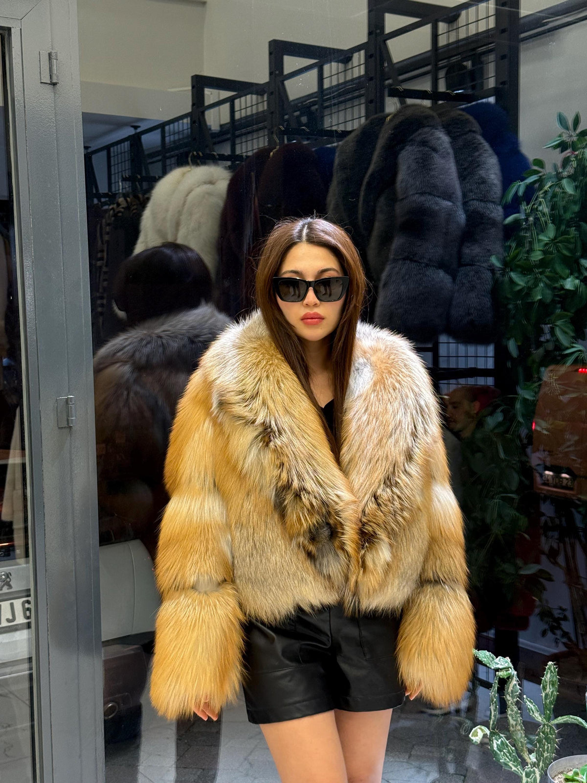 Gold Fox Fur Jacket, Women Fox Fur Coat,- Short Fox Fur Jacket.. Argentina Fox Fur_- Premium Fox Fur Jacket