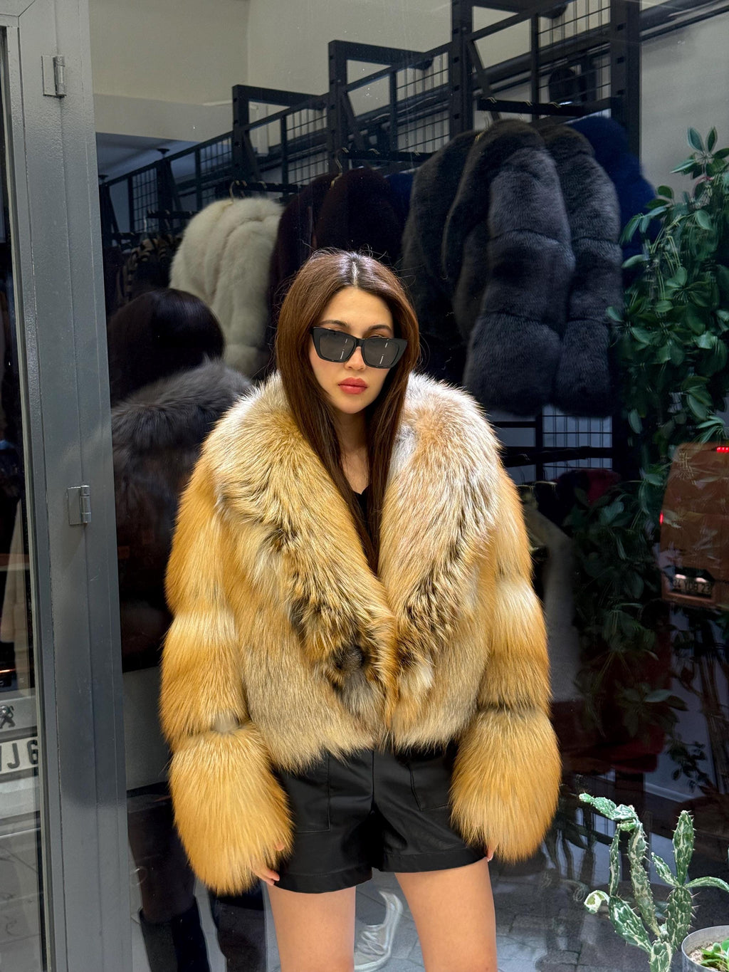 Gold Fox Fur Jacket, Women Fox Fur Coat,- Short Fox Fur Jacket.. Argentina Fox Fur_- Premium Fox Fur Jacket