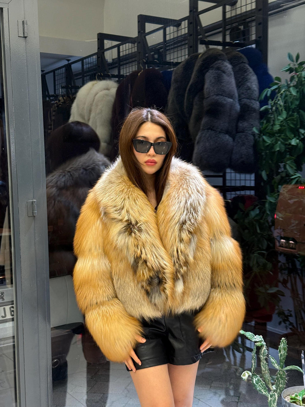 Gold Fox Fur Jacket, Women Fox Fur Coat,- Short Fox Fur Jacket.. Argentina Fox Fur_- Premium Fox Fur Jacket