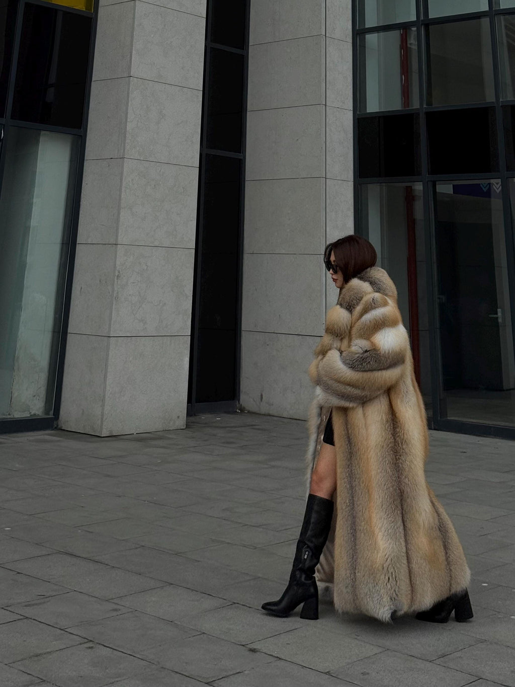 Long Gold Fox Fur Coat, Luxury Unisex Fox Fur Jacket, Golden Fox Fur Jacket, Premium Fox Fur Coat