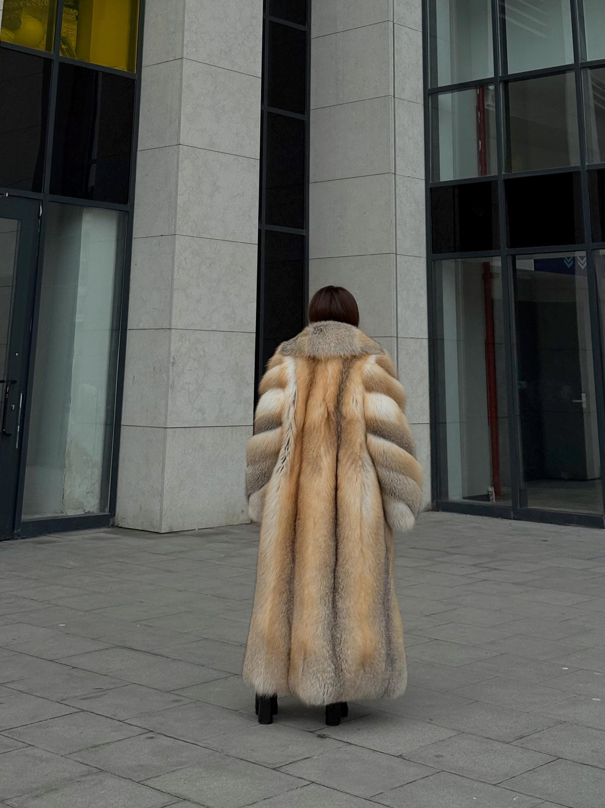 Long Gold Fox Fur Coat, Luxury Unisex Fox Fur Jacket, Golden Fox Fur Jacket, Premium Fox Fur Coat