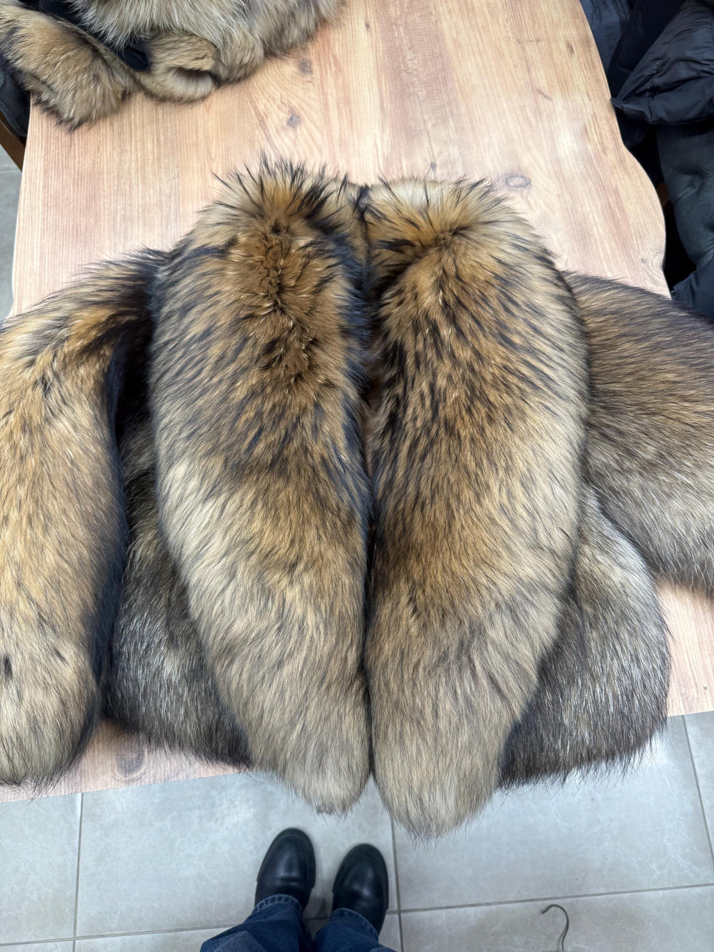 Raccoon Fox Fur Jacket, Women Gold Brown Fox Fur Coat. Short Fox Fur Jacket