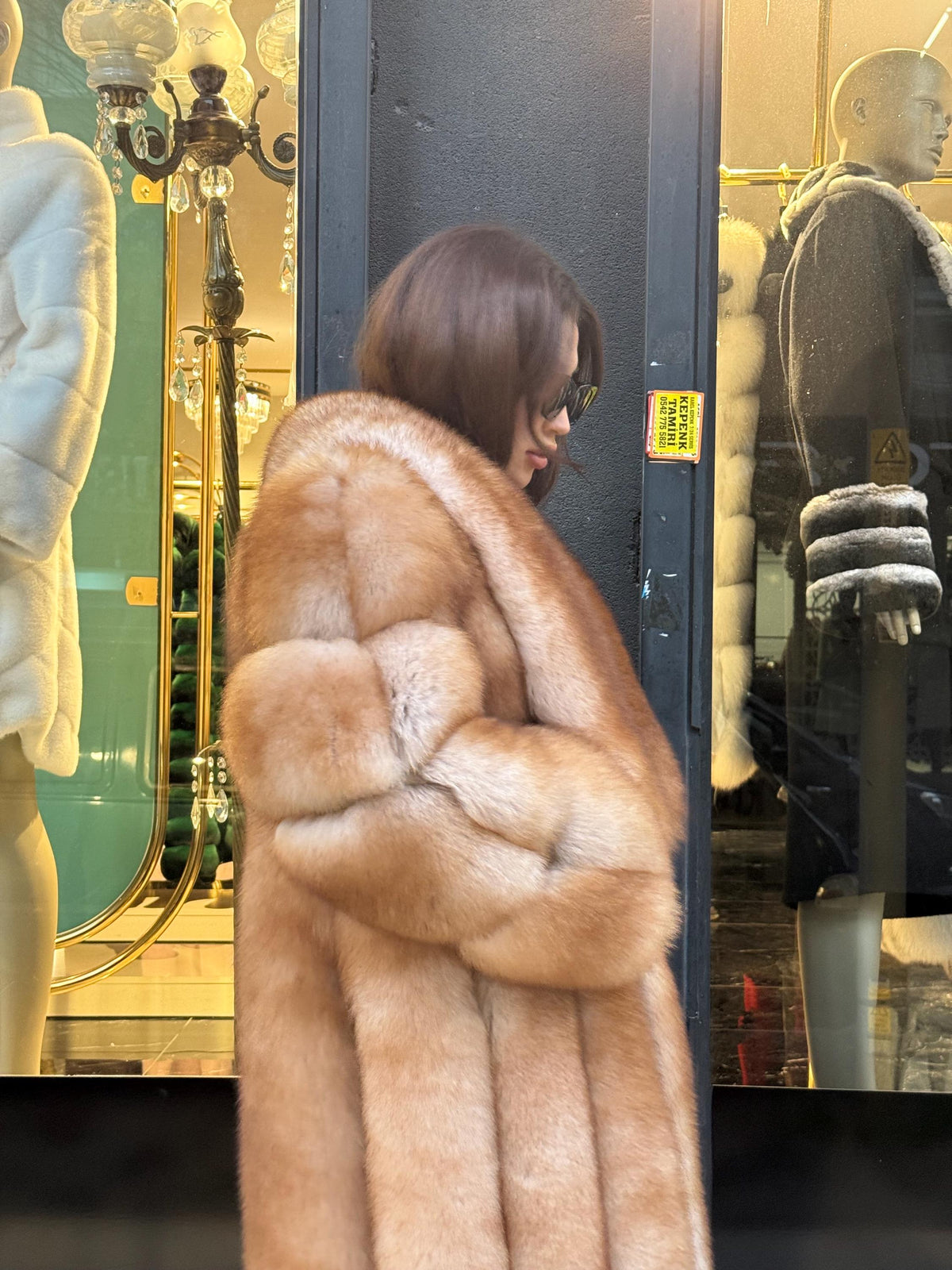 Long Gold Beige Fox Fur Coat, Luxury Fox Fur Jacket. Women Fox Fur Jacket. Long Fox Fur Coat. Premium Fox Fur Jacket