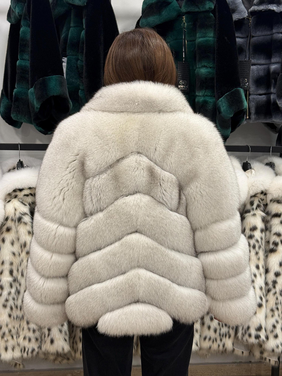 White Fox Fur Jacket. Women Fox Fur Coat. Short Fox Fur Jacket. Premium Fox Fur Coat