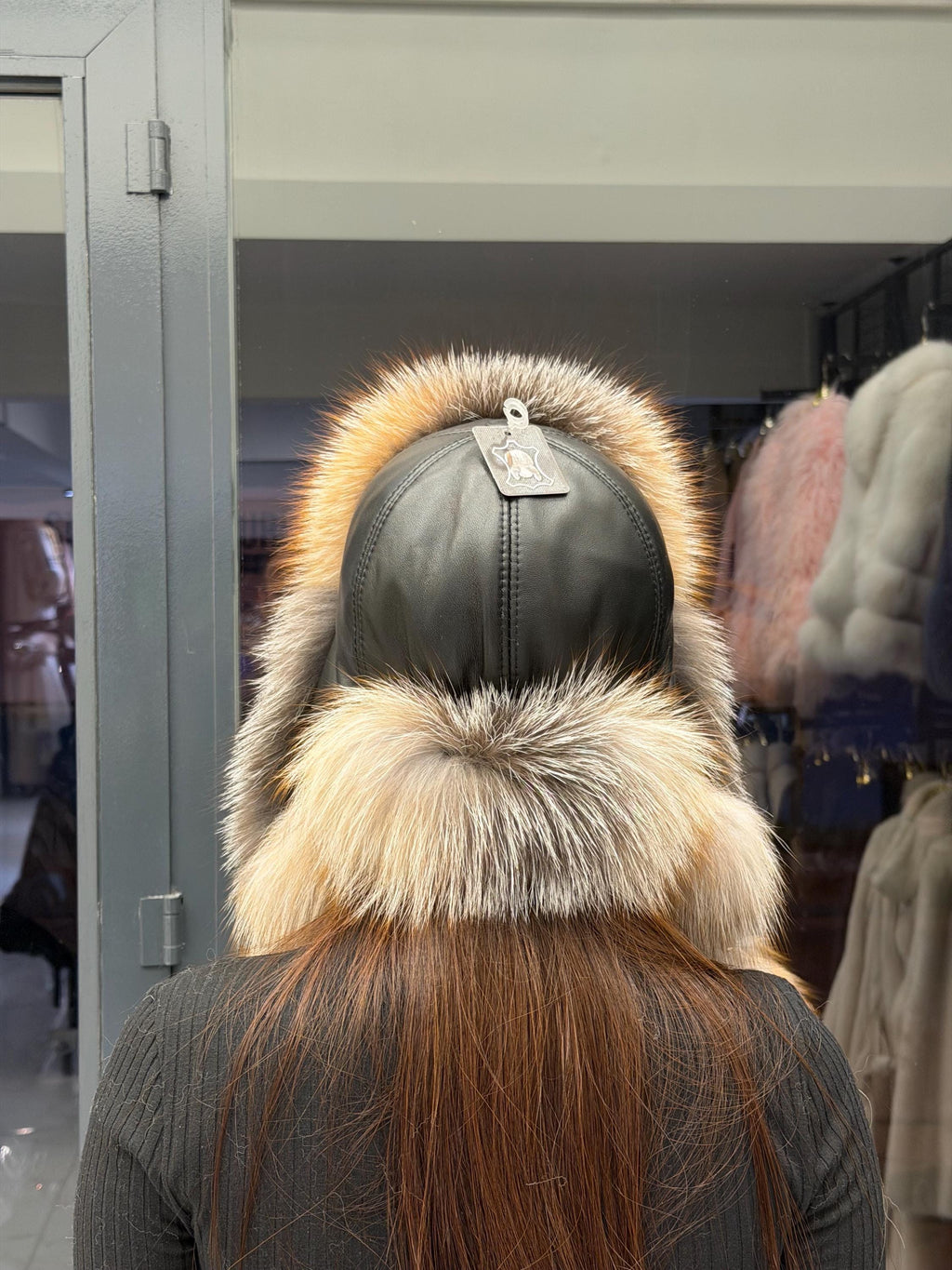 Real Fox Fur Ushanka Hat | Black Winter Russian Hat with Pom Poms | Frost Golden Fox Fur Trapper Hat Women | Cold Weather Gift