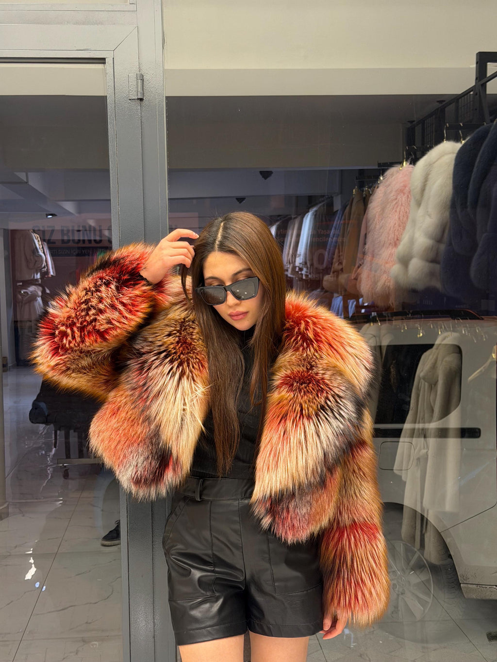 Red Fox Fur Jacket, Women Fox Fur Coat, Short Fox Fur Jacket, Limited Edition Premium Fox Fur Jacket.- Fox Fur. Argentina Fox Fur