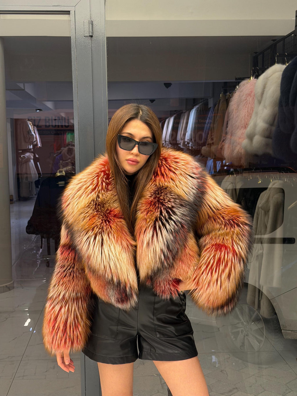 Red Fox Fur Jacket, Women Fox Fur Coat, Short Fox Fur Jacket, Limited Edition Premium Fox Fur Jacket.- Fox Fur. Argentina Fox Fur