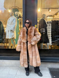 Long Gold Beige Fox Fur Coat, Luxury Fox Fur Jacket. Women Fox Fur Jacket. Long Fox Fur Coat. Premium Fox Fur Jacket
