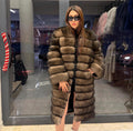 Brown Fox Fur Coat. Long Sable Brown Fox Fur Jacket. Handmade Fox Fur Coat. Fox Fur