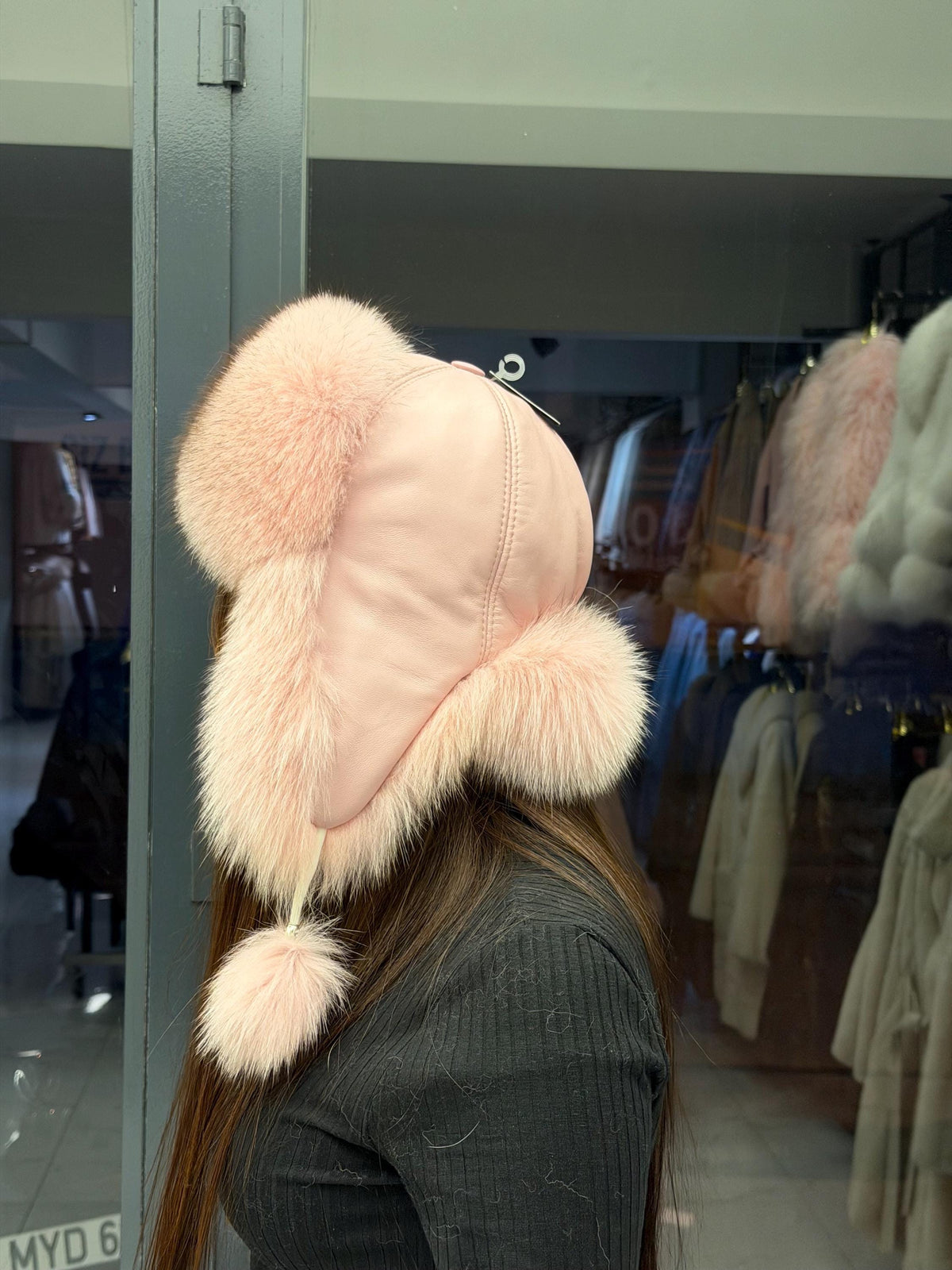 Real Fox Fur Ushanka Hat | Pink Winter Russian Hat with Pom Poms | Handmade Luxury Fur Trapper Hat Women | Cold Weather Gift
