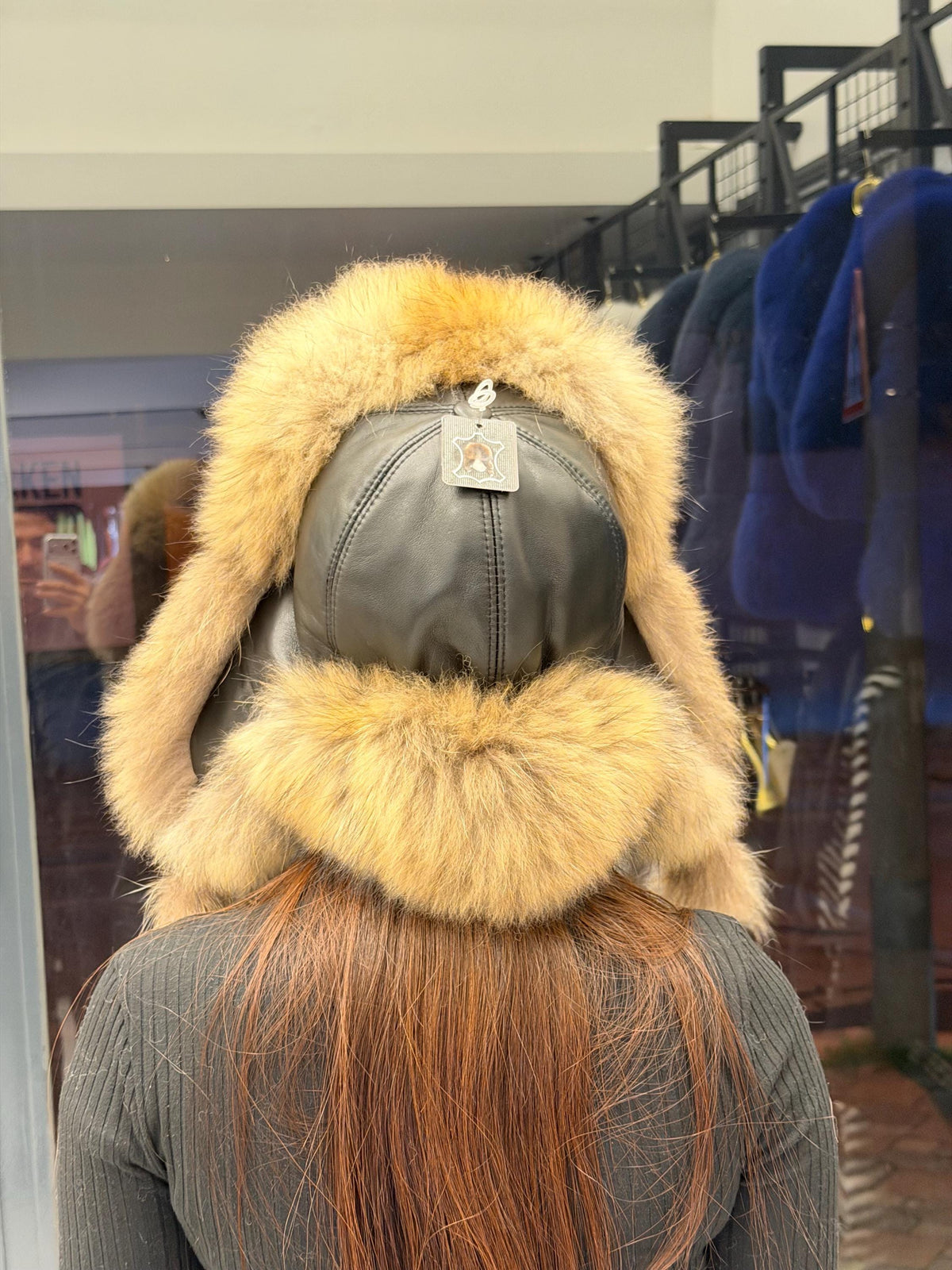 Real Fox Fur Ushanka Hat | Black Winter Russian Hat with Pom Poms | Golden Fox Fur Trapper Hat Women | Cold Weather Gift